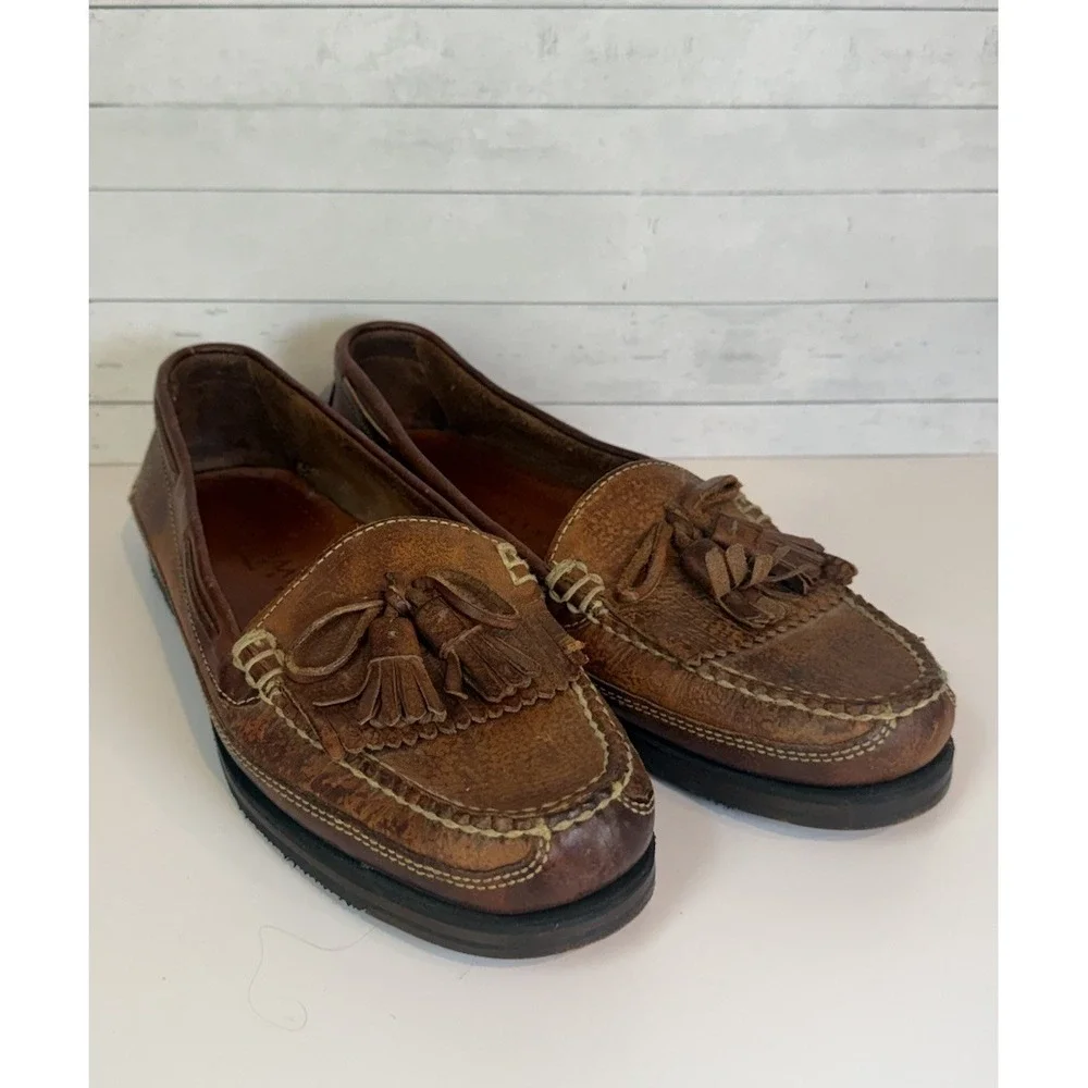 Cole Haan Mens 11 N Brown Leather Tassel Kiltie Loafers Style 4156
